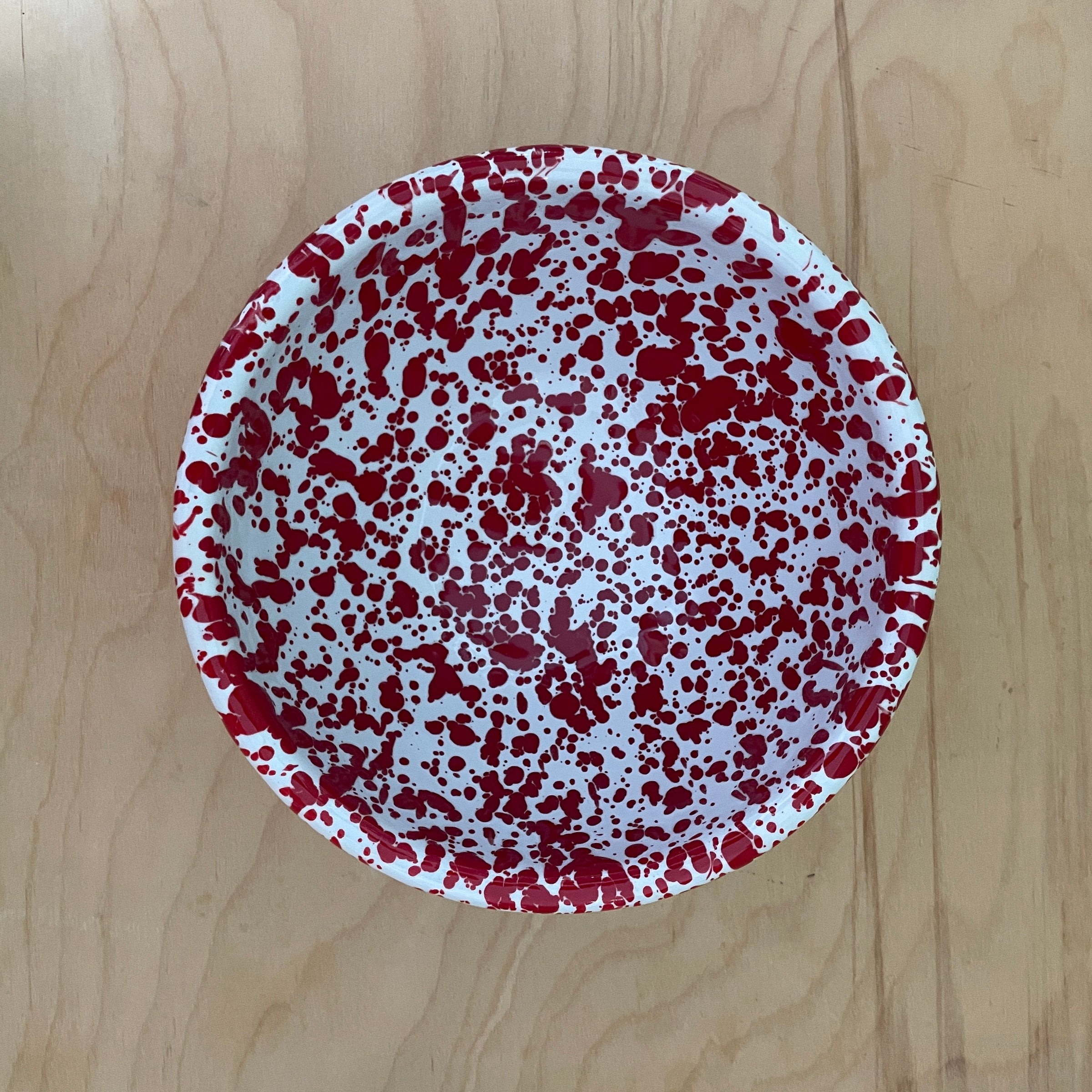 Crow Canyon enamelware cereal bowl splatter and traditional