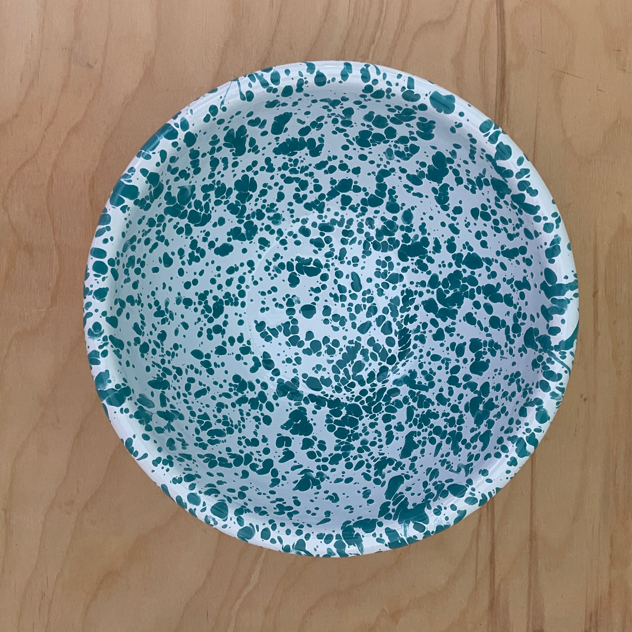 Crow Canyon enamelware cereal bowl splatter and traditional