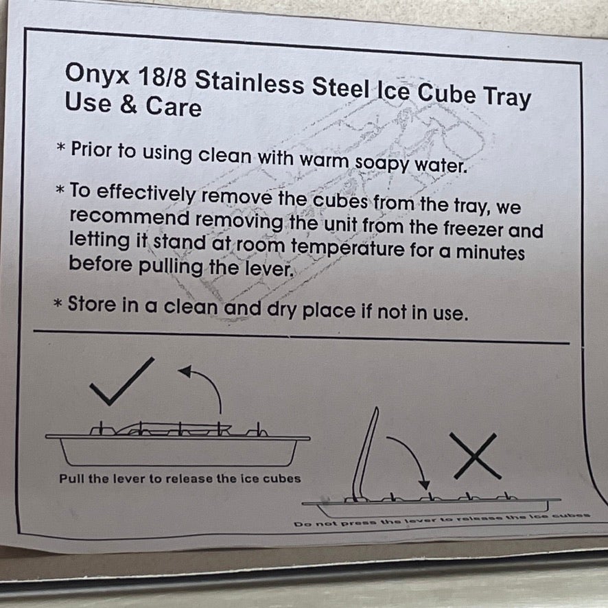 Onyx Bento Reusable Ice Tray Stainless Steel Plastic Free Zero