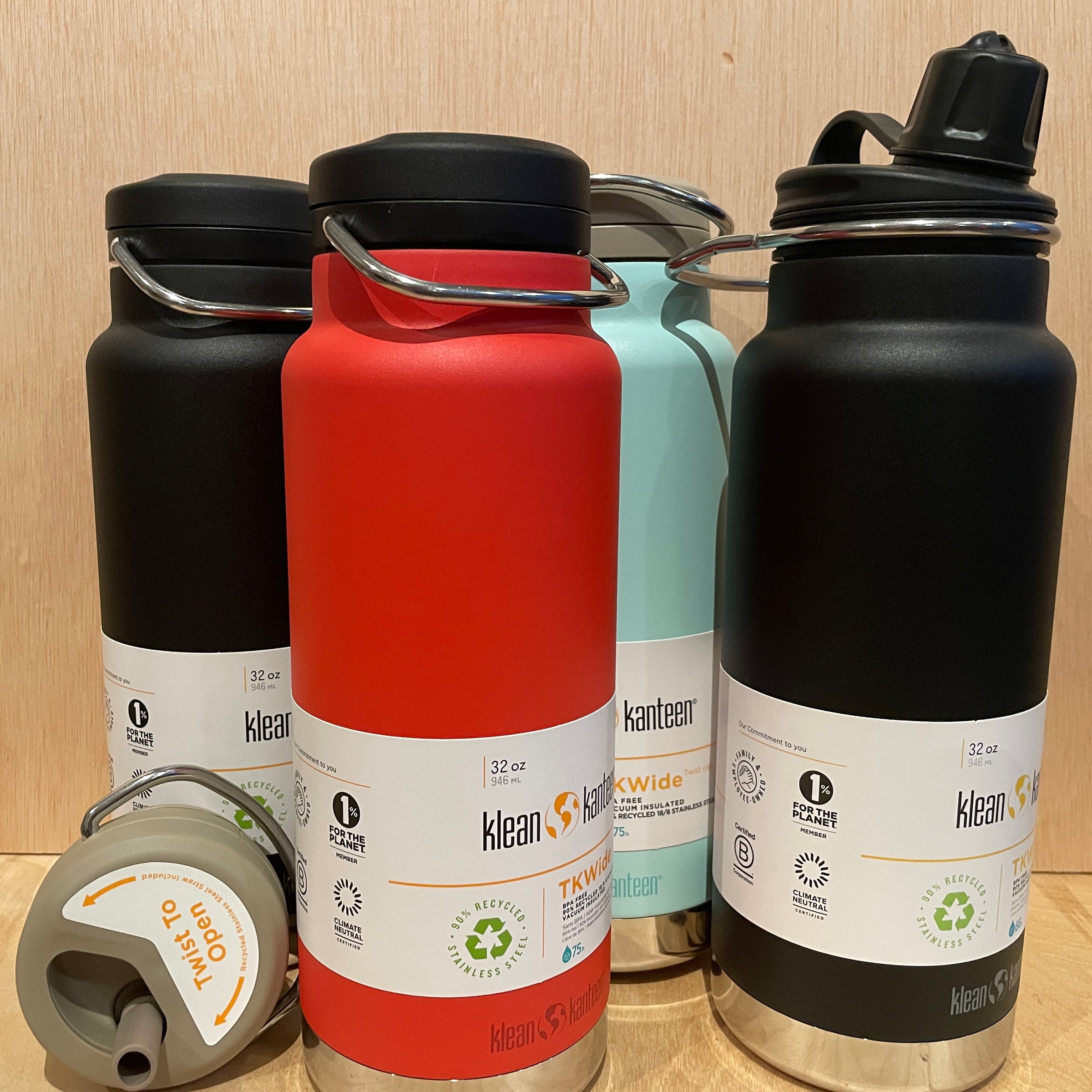Klean Kanteen TKWide 32oz Water Bottle Reusable Stainless Steel
