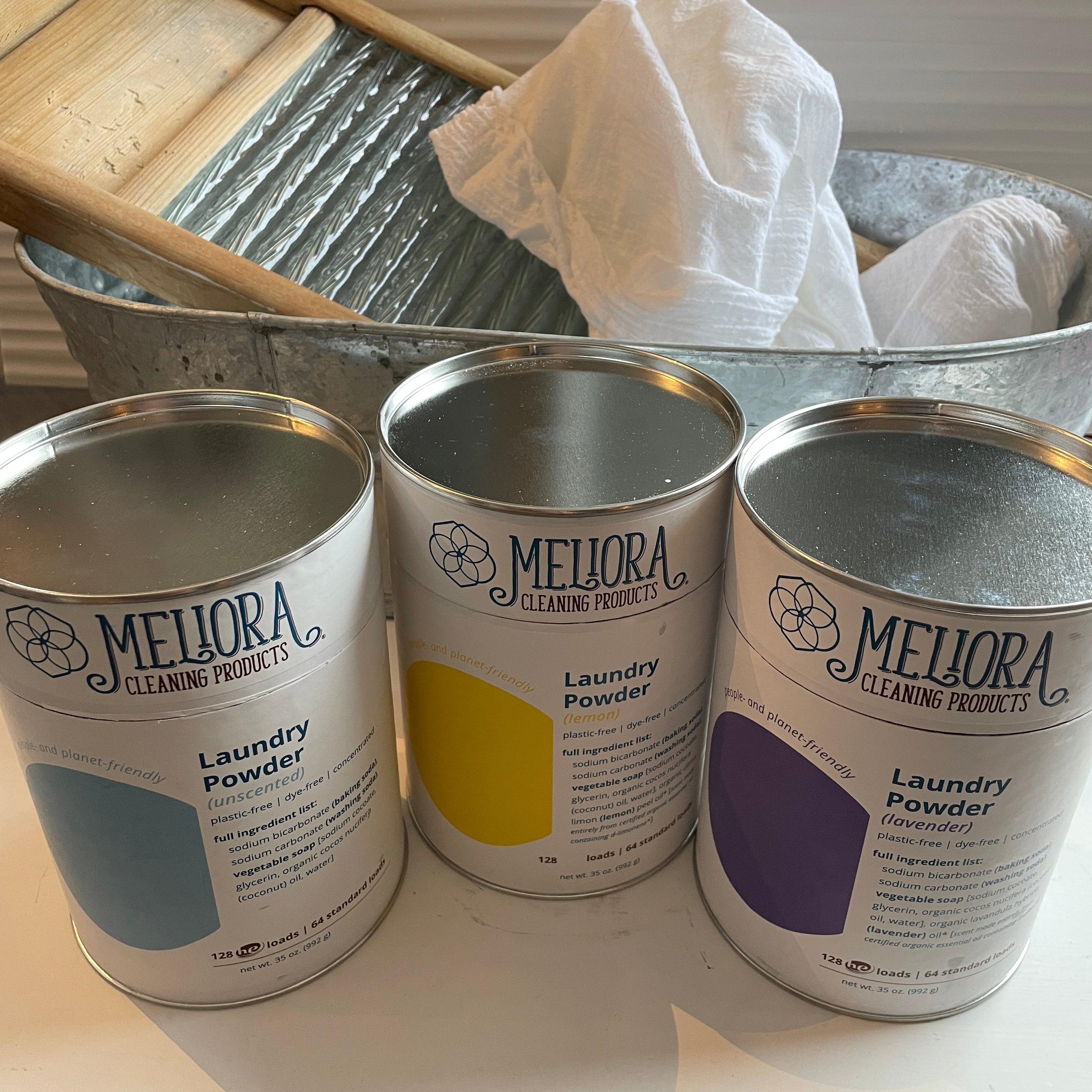 Meliora Laundry Detergent Bulk Unscented and Lemon or 2 lb can