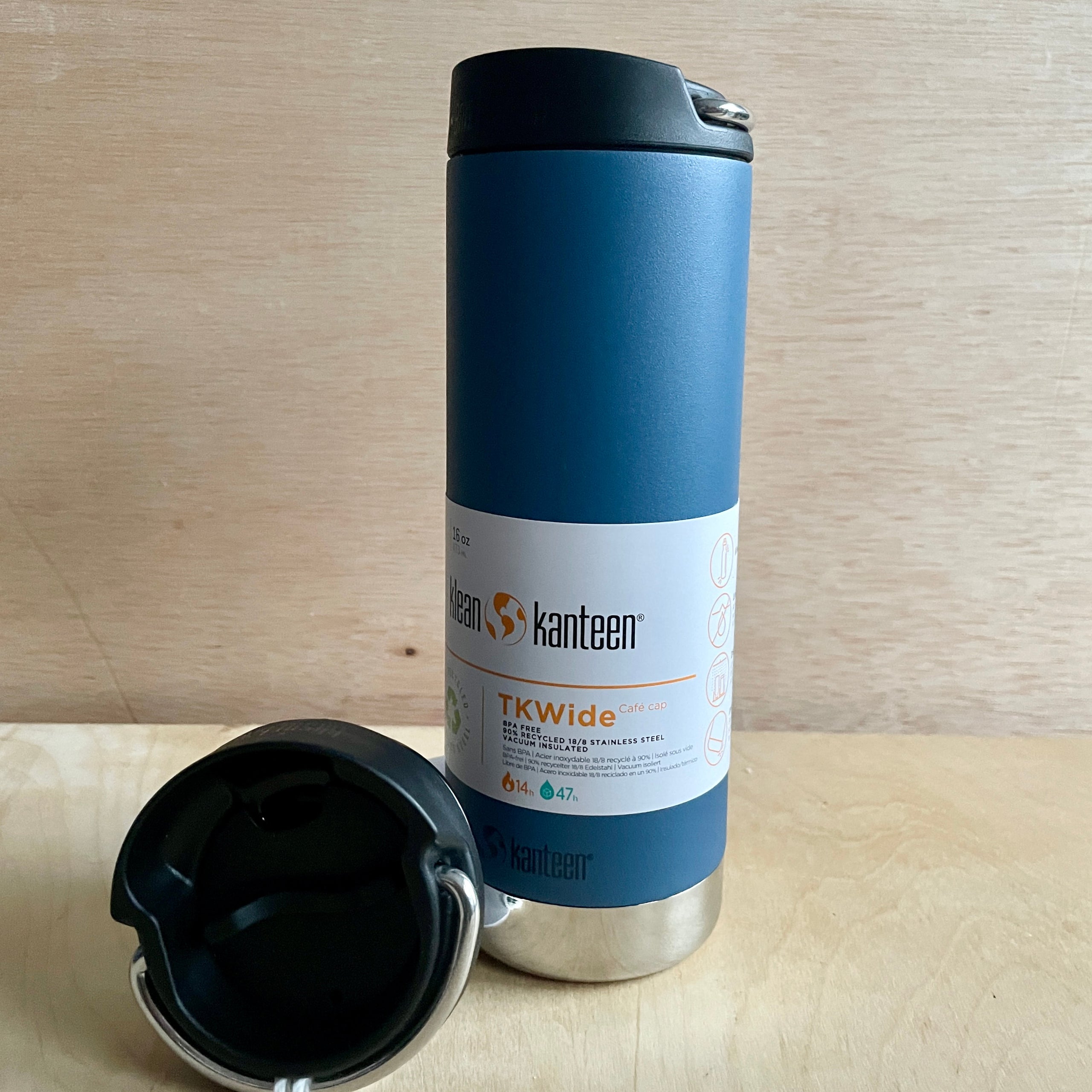 Klean Kanteen TKWide 16oz Mug Reusable Travel Stainless Steel Plastic Free  Zero Waste Drinkware